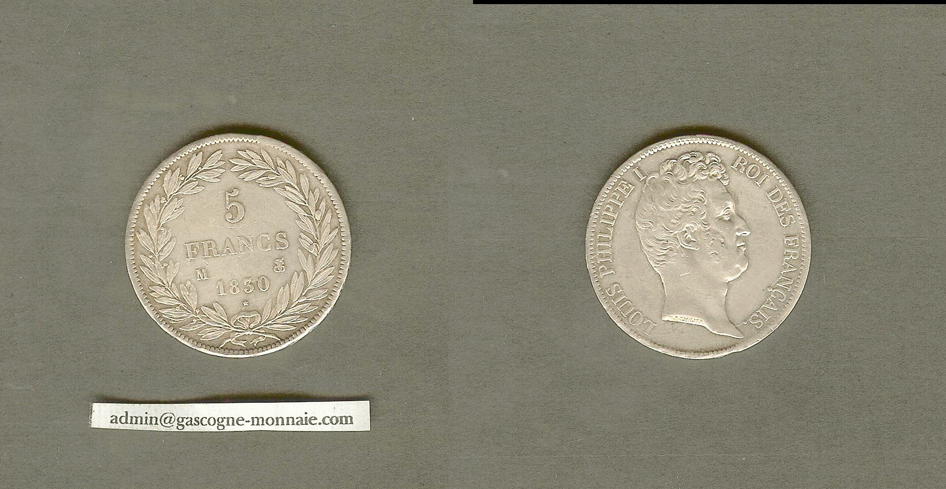 5 francs Louis Philippe 1st 1830M EF/gEF